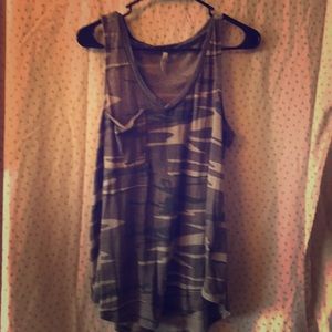 Z Supply Gray Camo Tank with pocket
